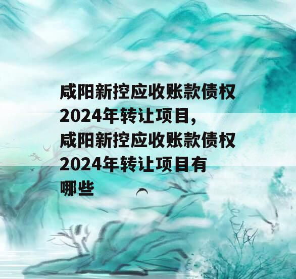 咸阳新控应收账款债权2024年转让项目,咸阳新控应收账款债权2024年转让项目有哪些